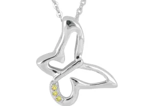 Pandantiv cu Diamante Galbene "Fluture"