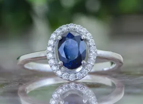 Inel din Argint cu Safir Albastru