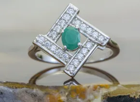Inel din Argint cu Smarald (Emerald)
