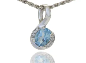 Pandantiv cu topaz albastru 7x8mm