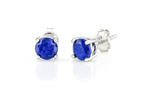 Cercei din argint cu lapis lazuli 5 mm