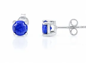 Cercei din argint cu lapis lazuli 5 mm