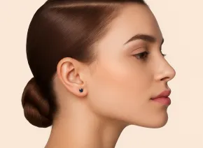 Cercei din argint cu safir albastru natural